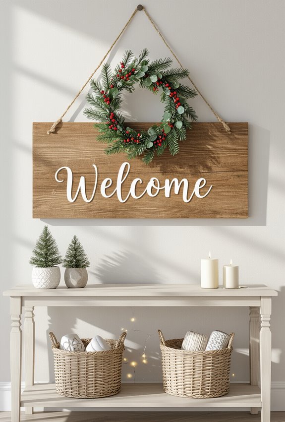 seasonal festive entryway decor