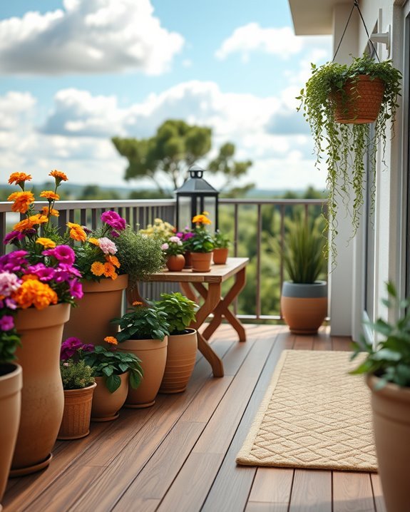 seasonal flowers and herbs