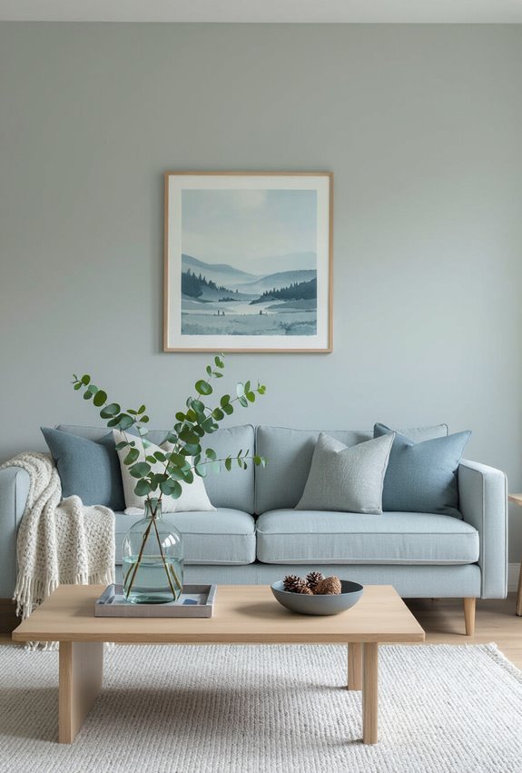 seasonal grey blue decor swaps
