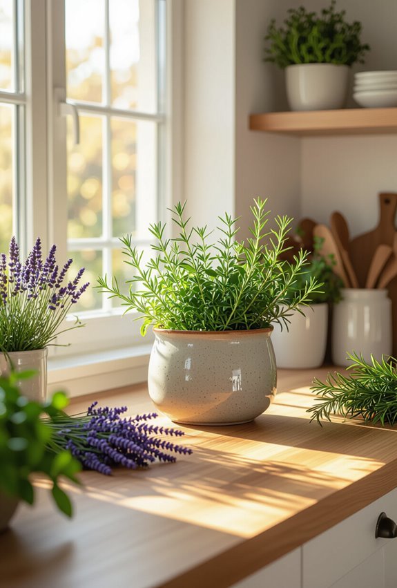 seasonal herbs brighten kitchen