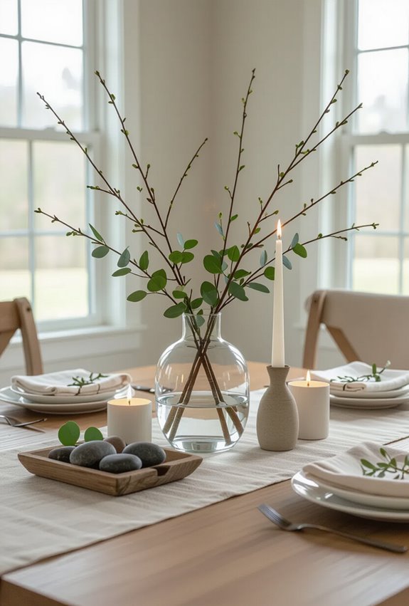 seasonal minimalist fresh centerpiece