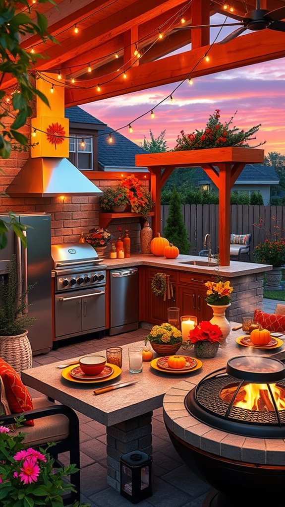 seasonal outdoor kitchen decor