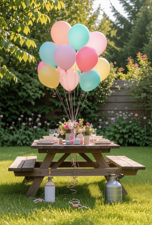 secure helium balloons outdoors