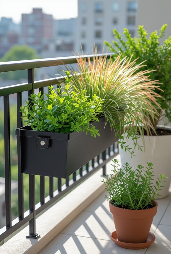 secure rail planter mounting