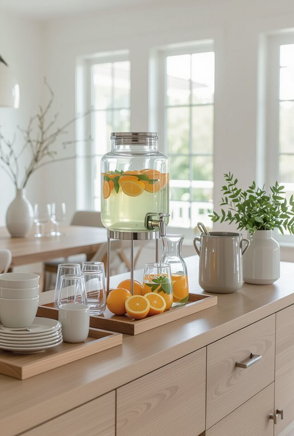 self serve organized drink station
