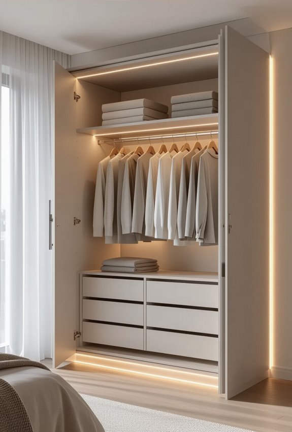 sensor activated ambient wardrobe lighting