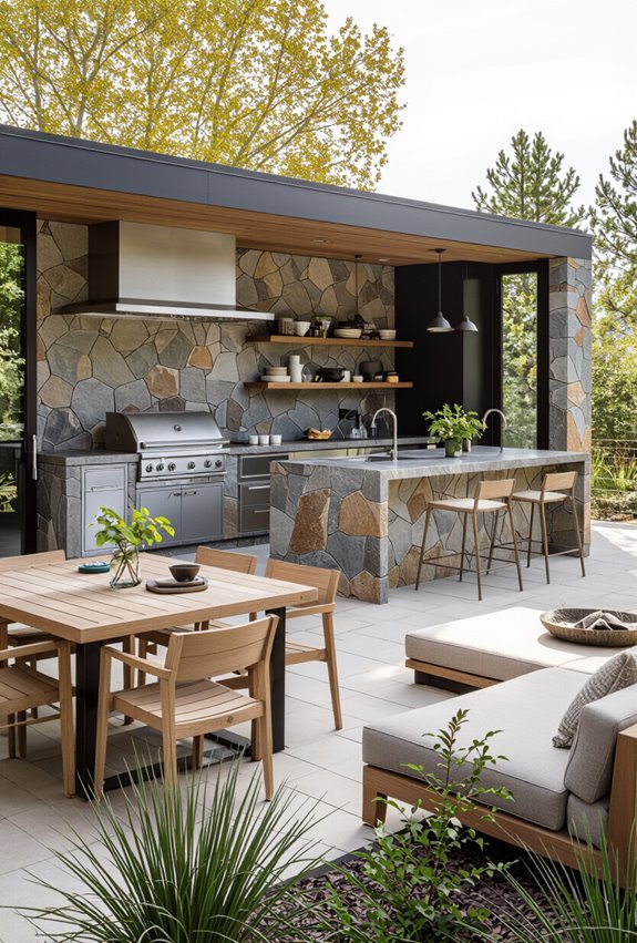 separate cooking dining relaxing zones