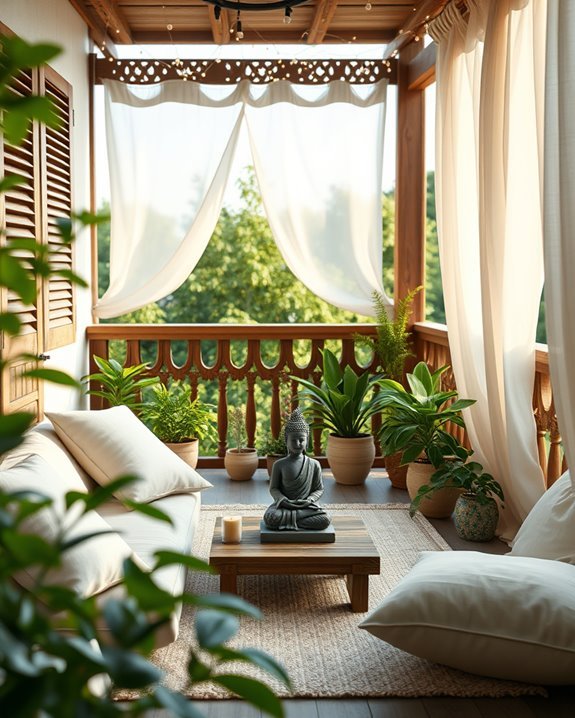 serene balcony meditation space