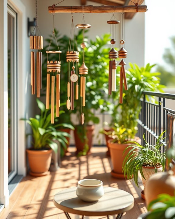 serene balcony wind chimes