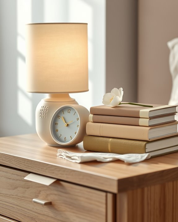 serene bedside table aesthetics