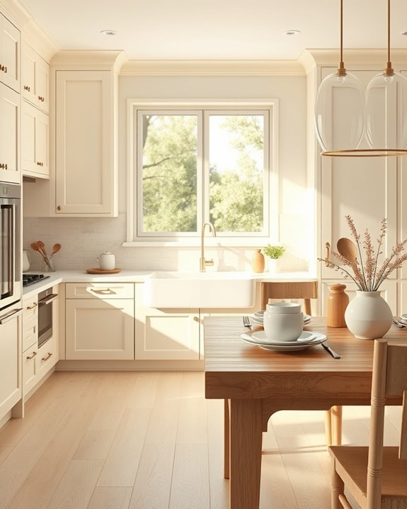 serene beige and white