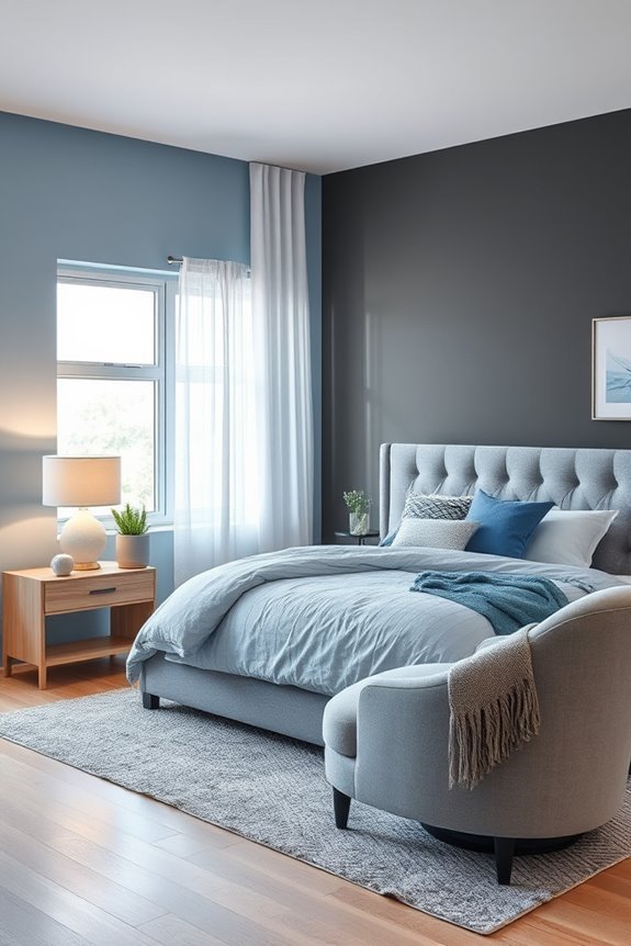 serene blue and grey