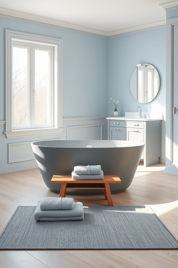 serene blue and grey