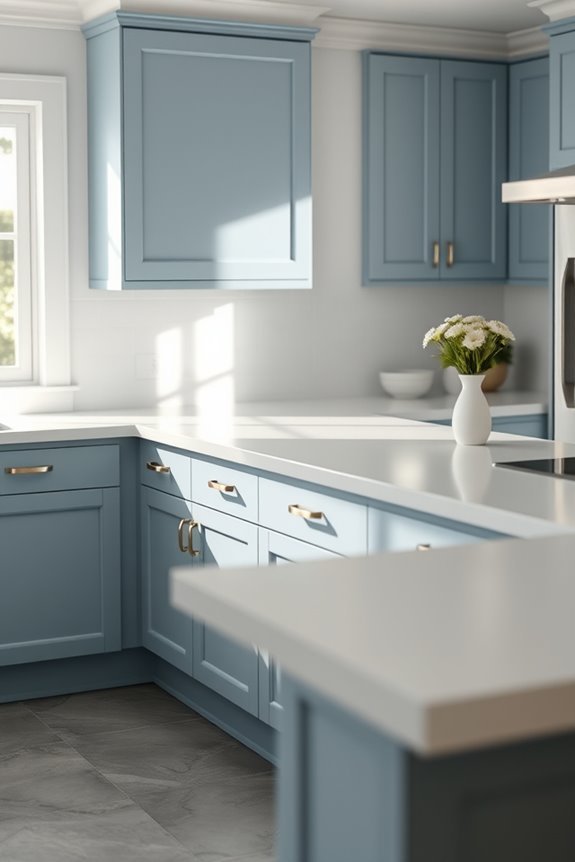 serene blue cabinets elegance