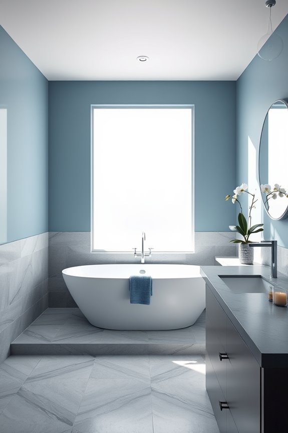 serene blue grey retreat