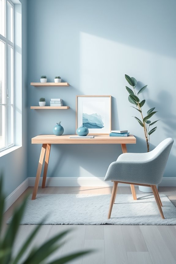 serene blue workspace retreat