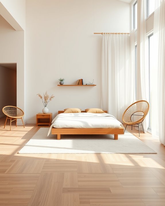 serene boho minimalist bedroom