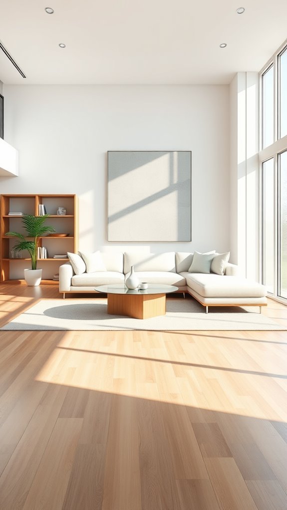 serene clutter free living room