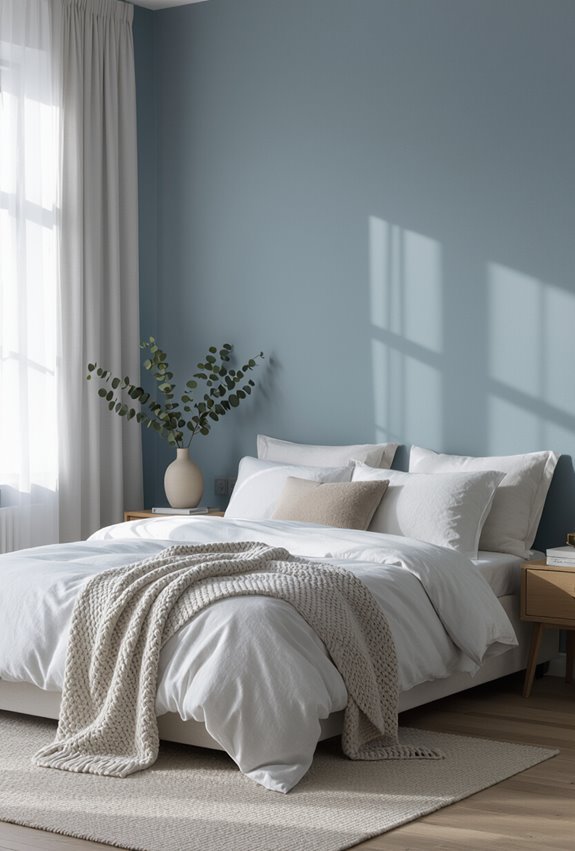 serene dusty blue grey retreat