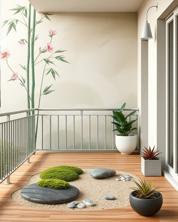 serene japanese zen balcony