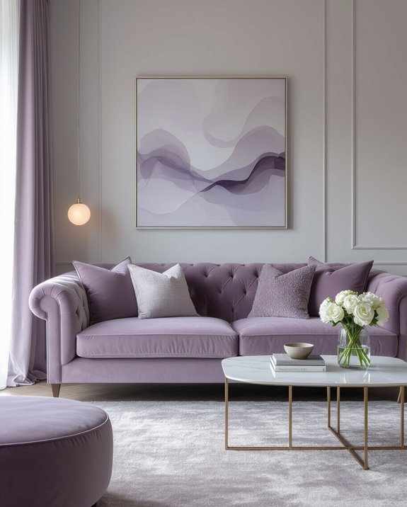serene lavender and gray
