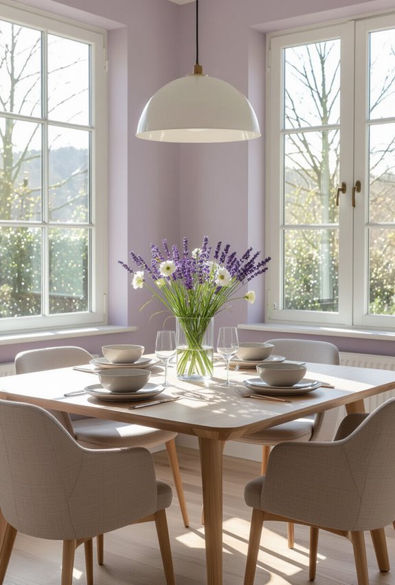 serene lavender dining retreat