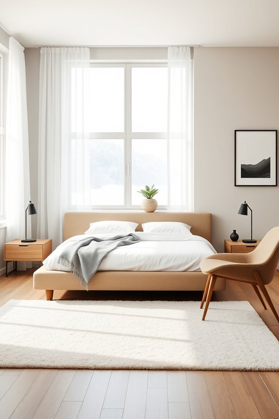 serene minimalist bachelor bedroom