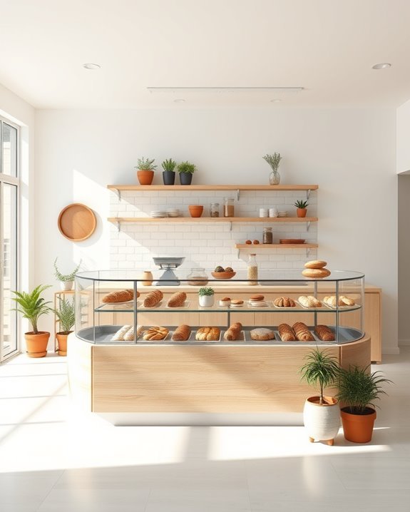 serene minimalist bakery backdrop