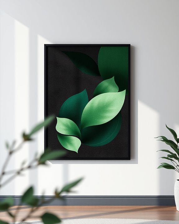 serene minimalist green abstracts