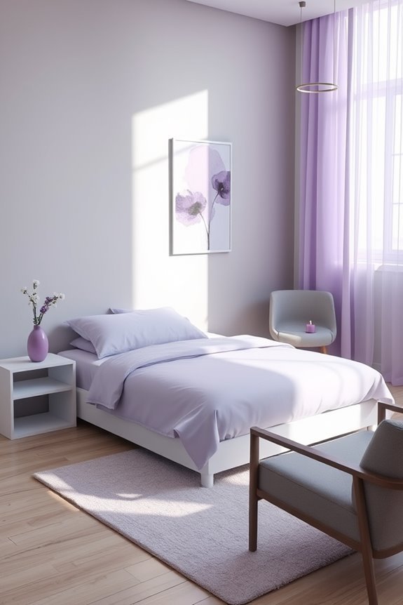 serene modern purple decor