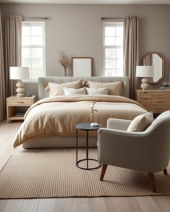 serene monochrome bedroom designs