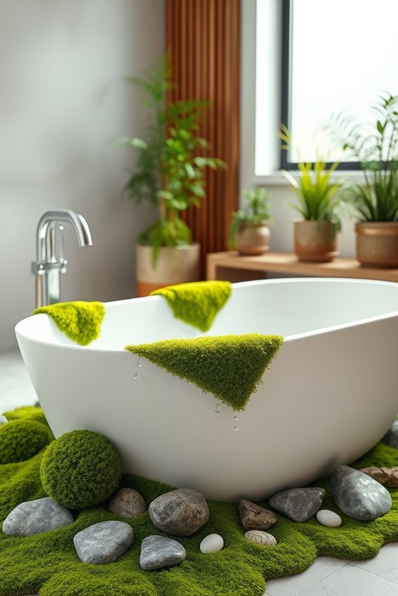 serene moss and stone decor