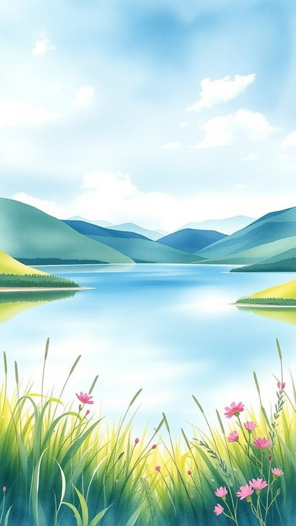 serene nature inspired watercolor art
