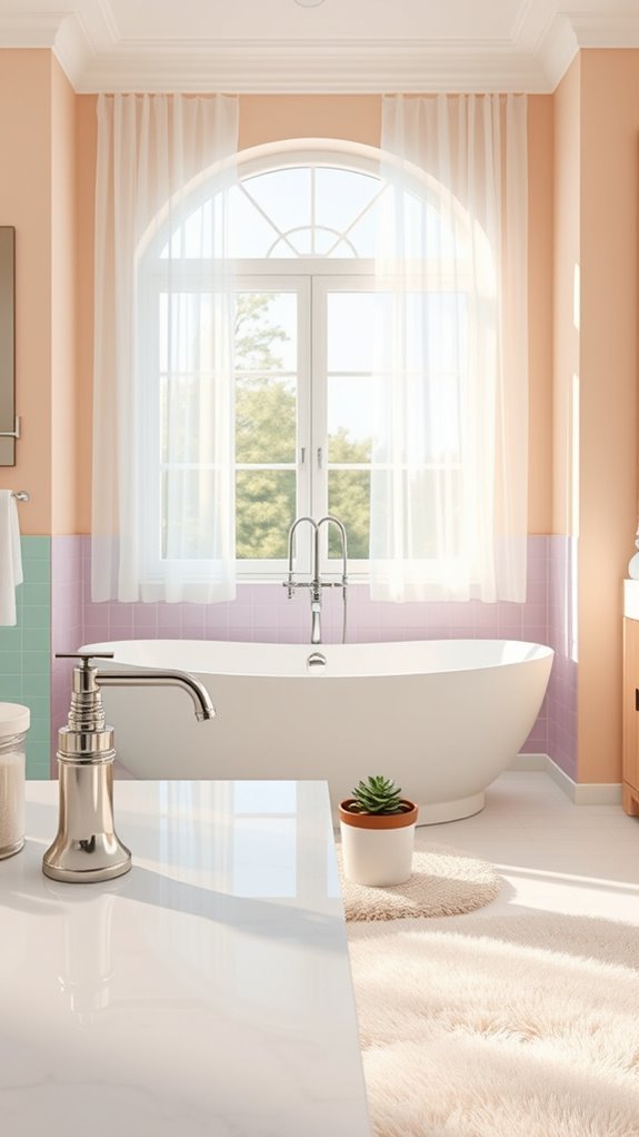 serene pastel bathroom retreat