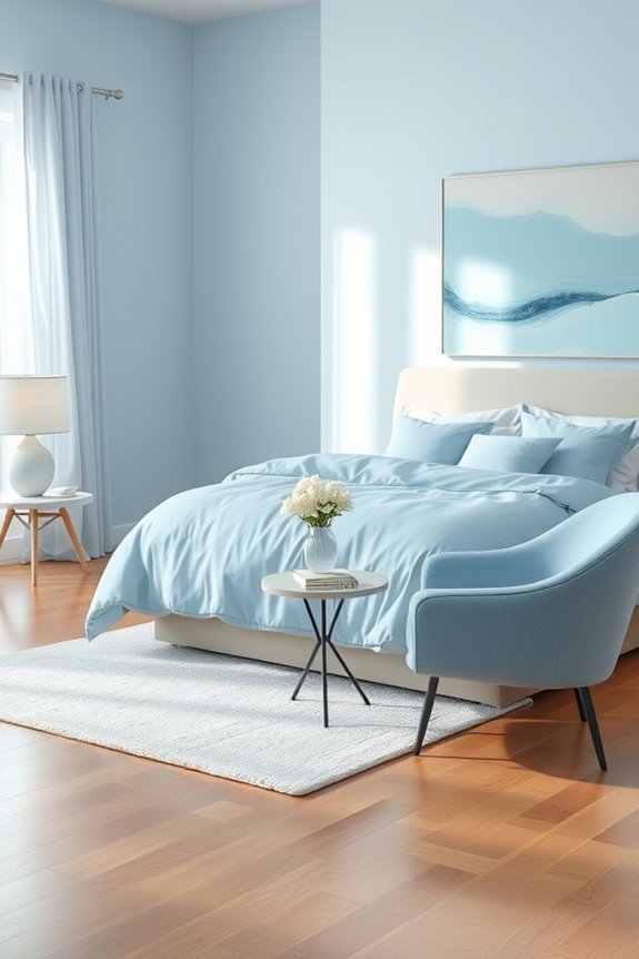 serene soft blue accents