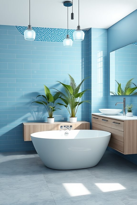 serene soft blue ambiance
