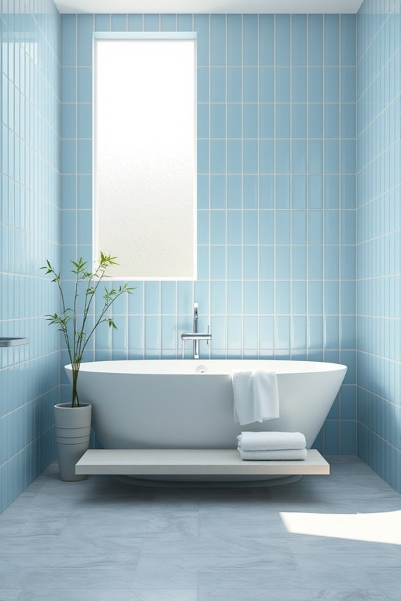 serene soft blue tiles