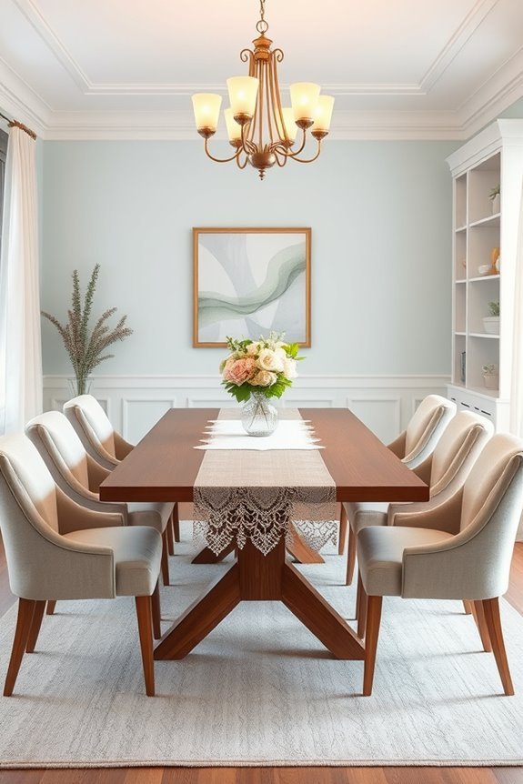 serene soft pastel dining