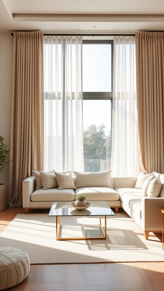 serene sophisticated neutral drapes