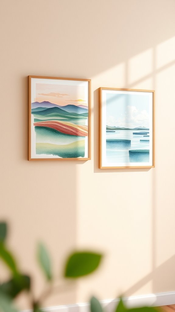 serene watercolor landscape art