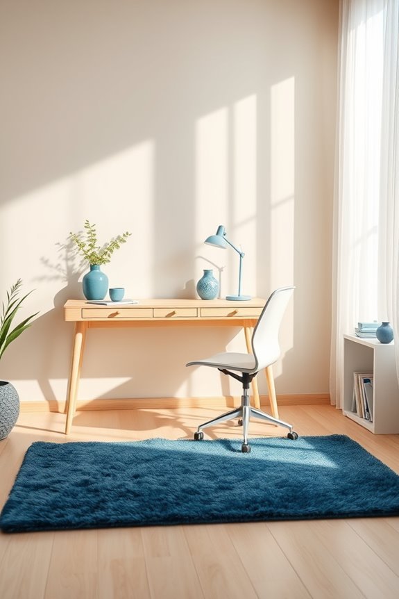 serene workspace with blue highlights