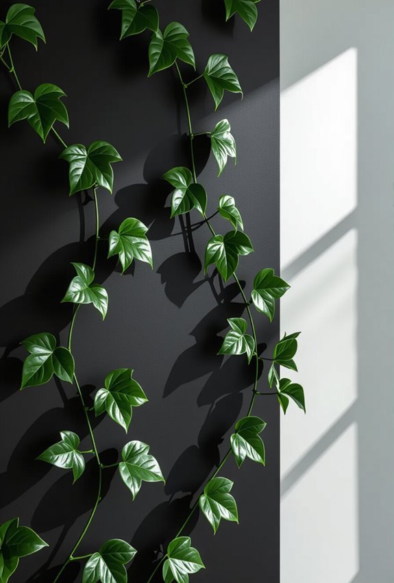 shadowy green vines creeping