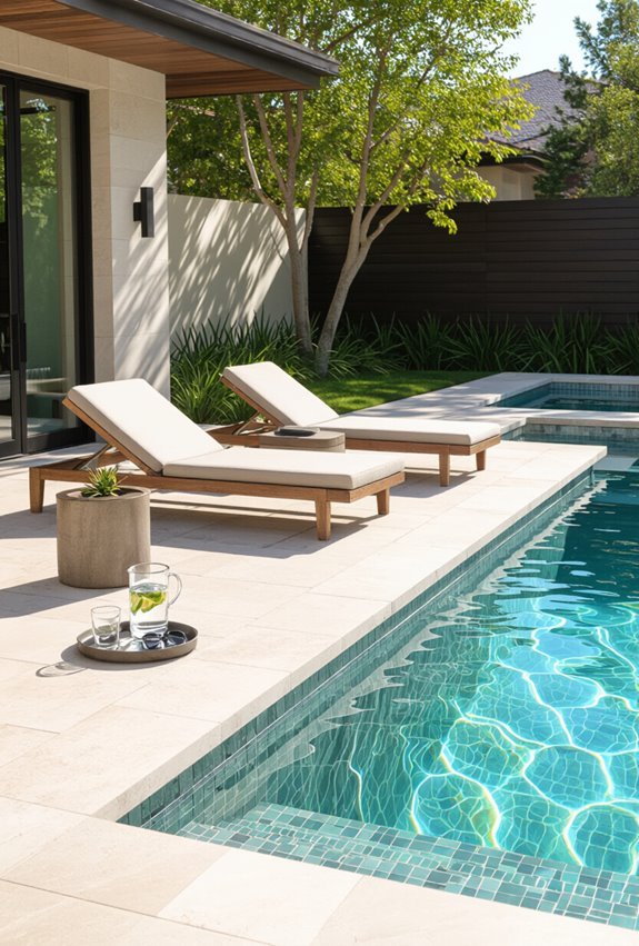 shallow shaded lounging tanning ledge