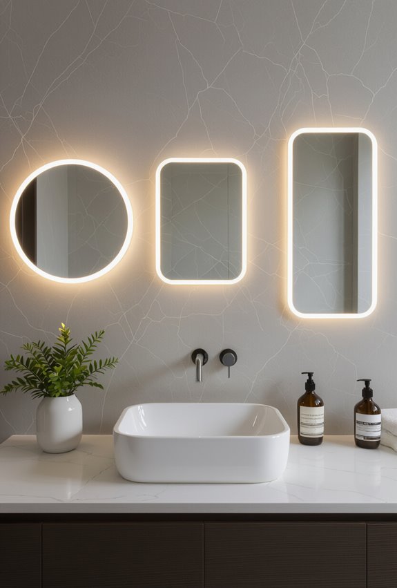 shape defines bathroom mirror style