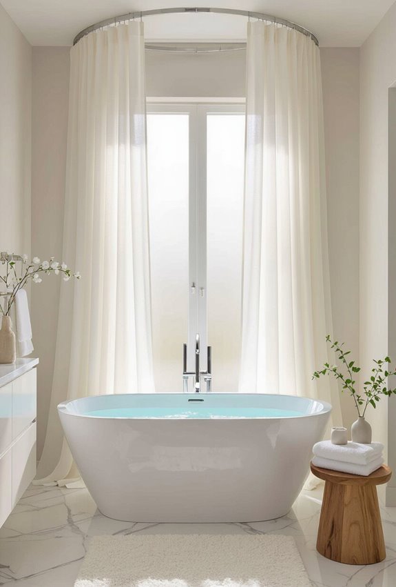 sheer canopy bathtub retreat