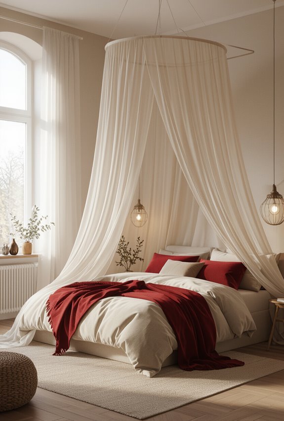 sheer canopy with twinklelights