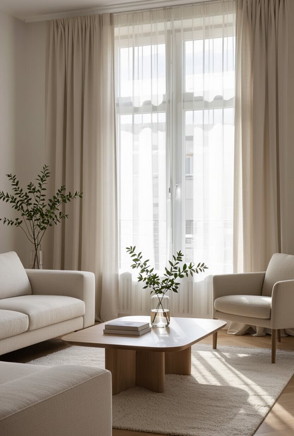 sheer curtains maximize natural light