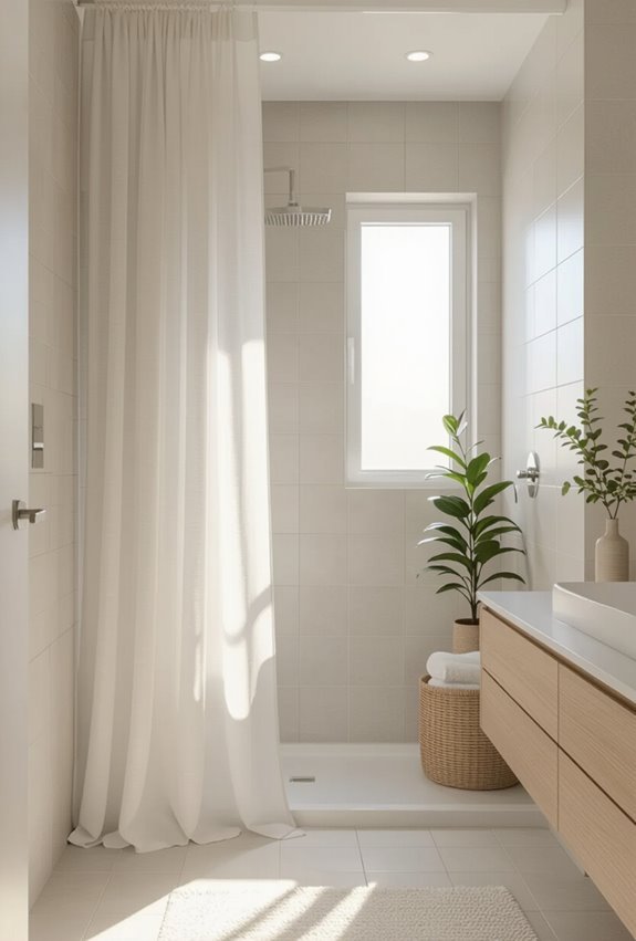 sheer curtains replace bulky doors