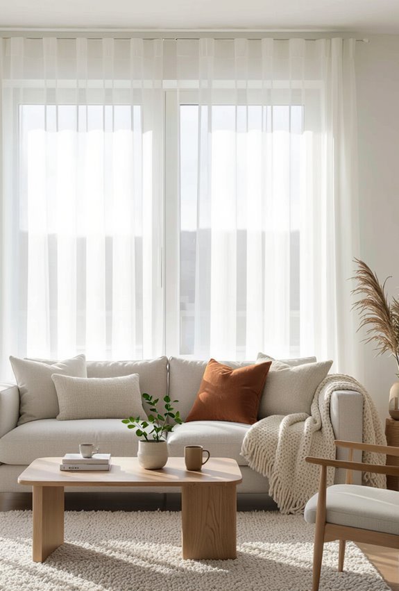 sheer curtains soften light