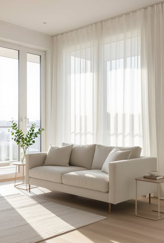 sheer light filtering minimalist curtains